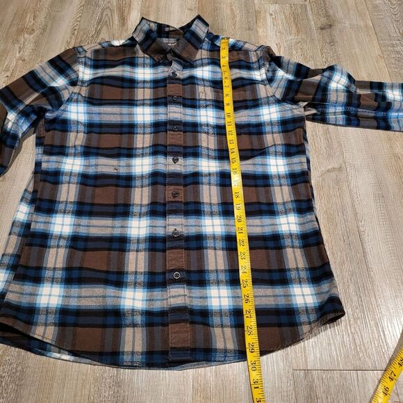 Eddie Bauer Plaid Flannel Long Sleeved Button Up Shirt Men's Size Large Tall - Picture 7 of 7